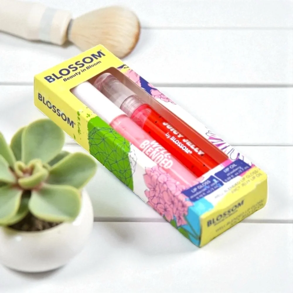 💎 Blossom Strawberries n Cream Lip Gloss + Strawberry Lip Oil Juicy Jelly